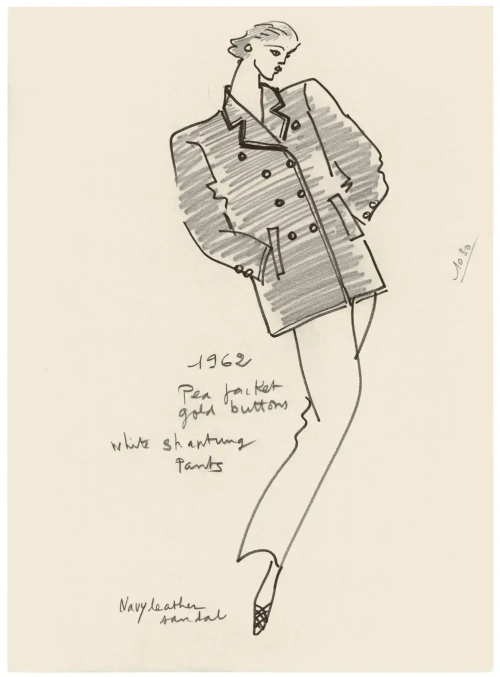 1962年1月29日 YSL 首秀作品:海军短大衣