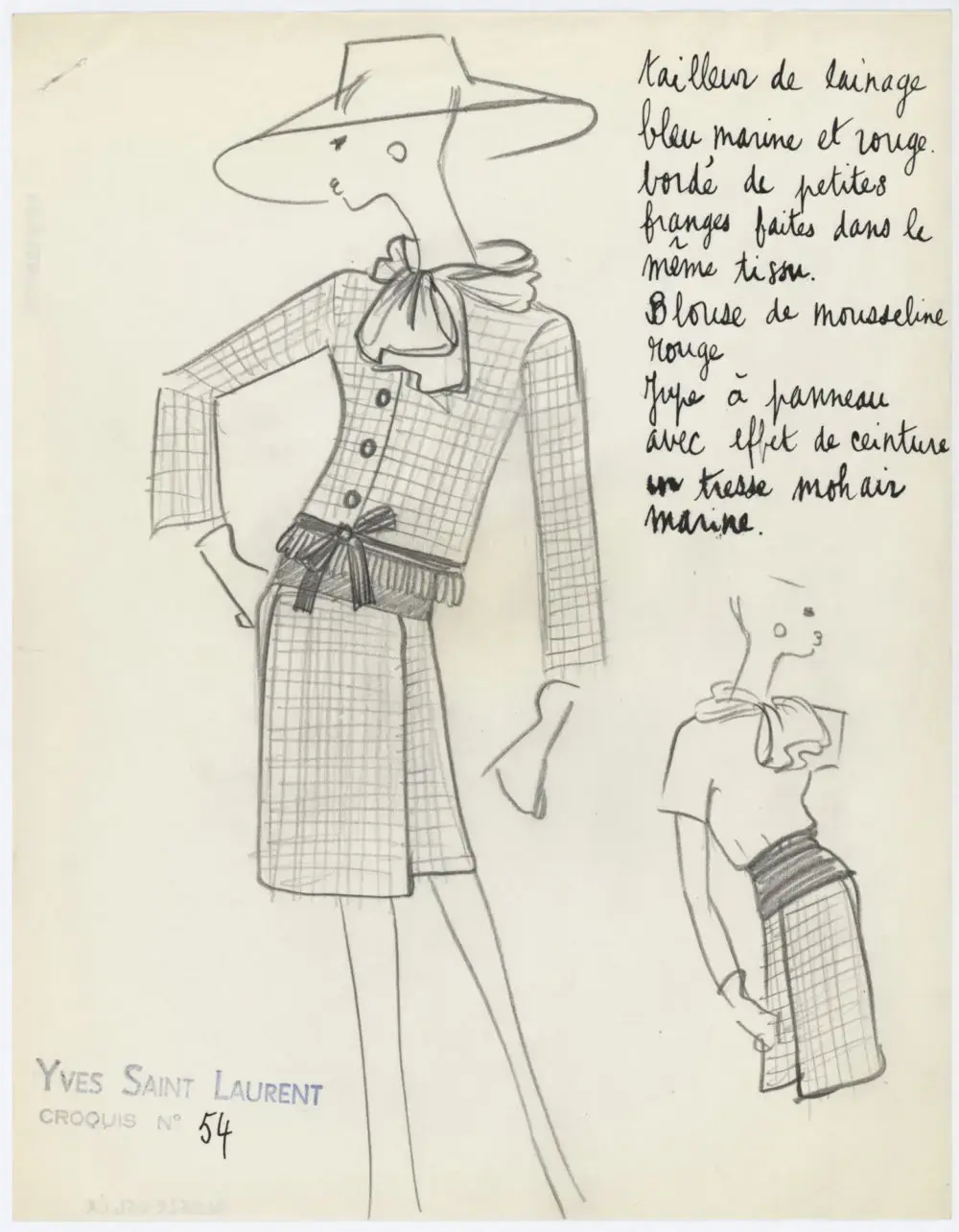 1962年1月29日 YSL 首秀设计图